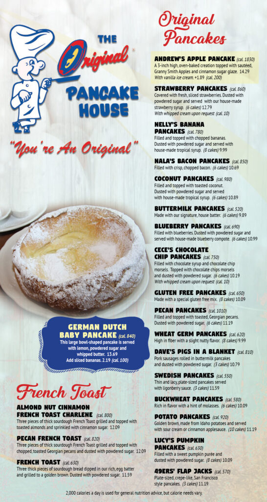 Our Menu – Original Pancake House